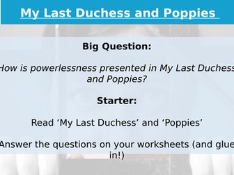 Power and Conflict Comparison: Loss of Power in My Last Duchess and Poppies