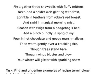 Recipe for Winter Comprehension