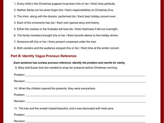 Christmas Grammar Worksheets | Complete Answer Key Included