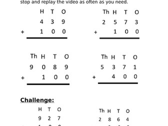 Adding 100 to a number.