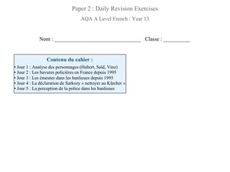 La Haine Booklet (character analysis, research-based,grammar & vocabulary)