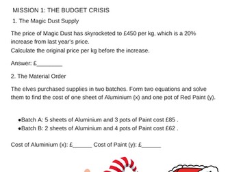 Christmas KS4 Mission Activity Revision Resource