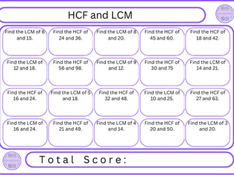HCF and LCM