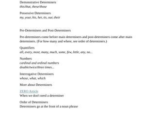 Determiners Revision