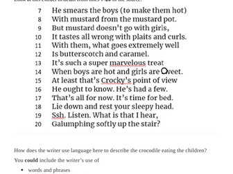 English Language Paper 1 Mock Exam practice