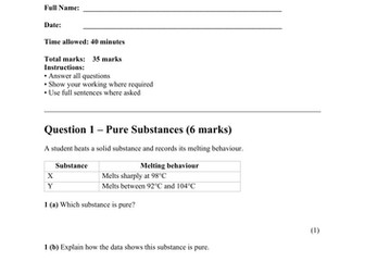 Combined Science  Chemical Analysis End-of-Topic Test