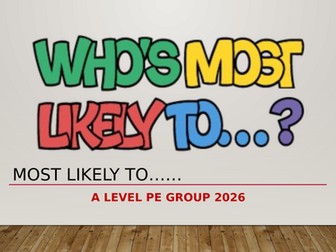 End of Year quiz for A level students FUN