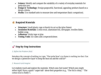 STEM Activity: "Build an Igloo for a Polar Bear"