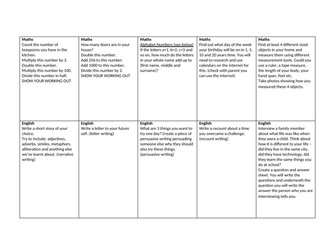 15 task Homework Grid