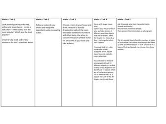 Maths and English 15 Activities for Homework