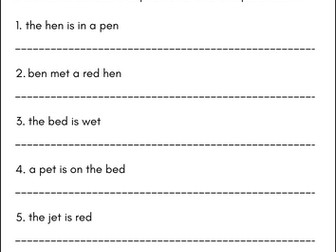 CVC Fix It Up Sentences | Phonics, Spelling, and Sentence Editing Worksheets