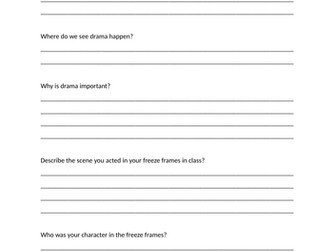 Year 4 Drama Freeze Frame Assessment