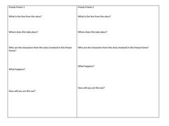 Drama Freeze Frame Plan Upper Primary