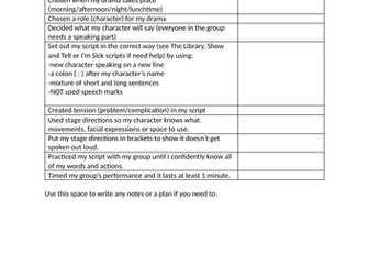 Drama Scriptwriting Planning Format
