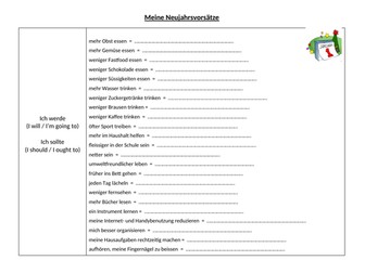 New Year Resolutions - German