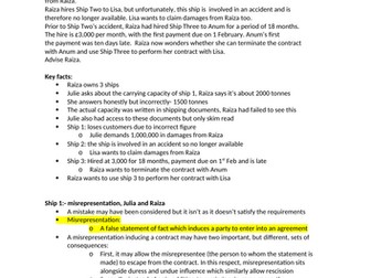 Contract Law- Essay plan