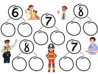 People who help us, part whole sheet, composition of 6 7 8