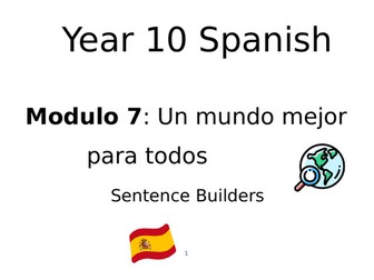 Spanish GCSE 2024 Edexcel Mod 7+8 Sentence Builder BOOKLET