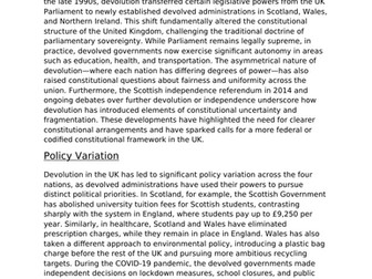 Impact of Devolution on the Government
