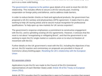 Impact of the EU on UK Politics