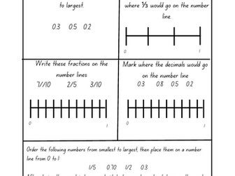 Order decimals and unit fractions
