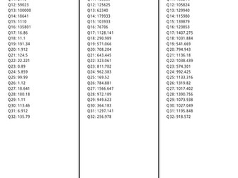 Y6 Arithmetic Papers - Addition Only