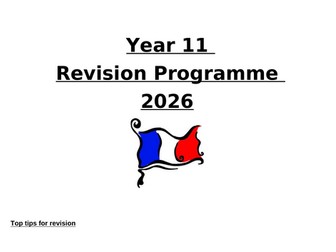 Year 11 (GCSE) Revision programme + revision resources - French