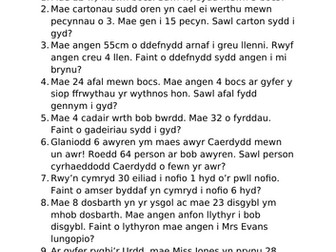 Datrys Problemau Geiriol Lluosi