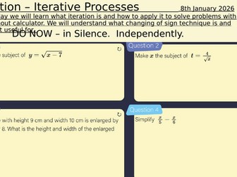 Iteration Made Easy Step by step lesson for year 10 or 11