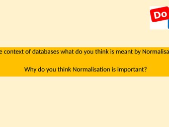 Normalisation - BTEC L3 - Unit 2
