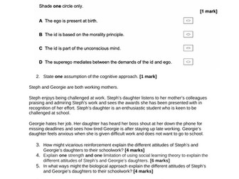 AQA A Level Psychology - Approaches Past Paper Questions