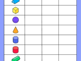3D shapes identify, powerpoint and activities KS2