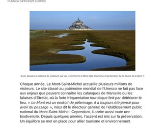 IB - Sharing the planet - L'environnement (le tourisme et environnement en Normandie)