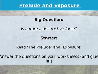 AQA Poetry Comparison: Prelude and Exposure Power of Nature