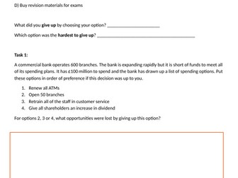 A level Business Theme 1: 1.5.5 Business choices