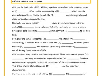 Characteristics of Life - Movement of Molecules - Senior Cycle Biology