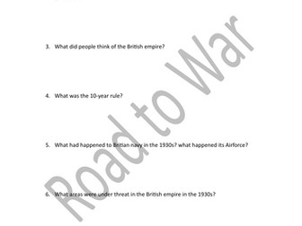 Road to War Documentary Question Pack -IGCSE and IB