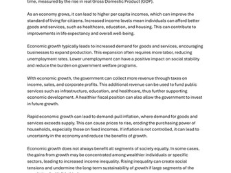 CIE Economics 9708 AS level Essays package with modelanswers Unit 4: Economic growth