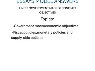CIE Economics 9708 AS Level Essays package Unit 5:Government macroeconomy intervention