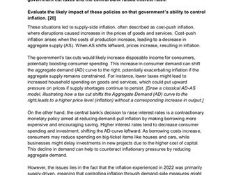 Cambridge A Level Economics 9708 Essay Pack .Unit 10 Government  macroeconomic intervention