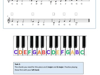 Lightly Row – Beginner Piano Worksheet (with Progress Check & Extension)