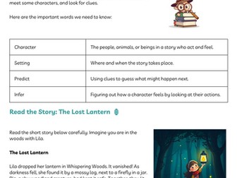 Year 3 comprehension : The Lost Lantern