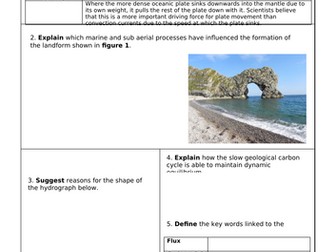 Edexcel Geography A Level  Paper 1 Physical Knowledge Retrieval ALL Energy Coasts Tectonics Water