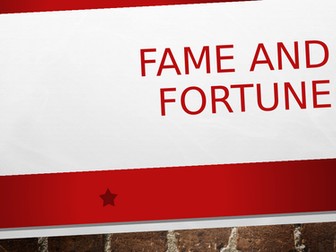 Drama Cover Lesson Devising: Fame and Fortune