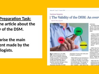 4.2 Debates in Diagnosis - Validity