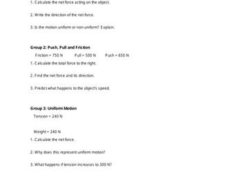 Balanced and unbalanced forces