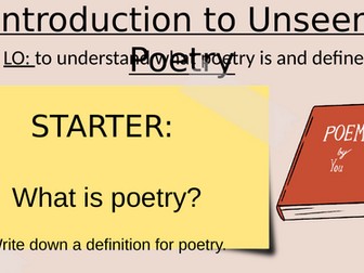 KS3 Unseen Poetry