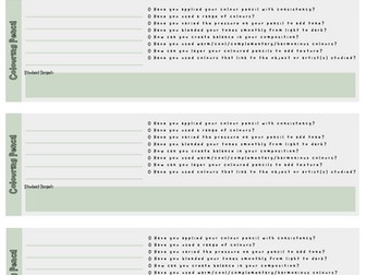 Use of coloured pencil feedback for Art