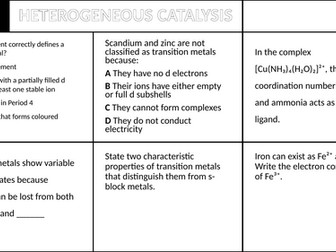 Heterogeneous Catalysis (AQA A Level Chemistry 7405, 3.2.5.6)