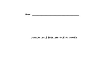3rd Year English Junior Cycle Poetry Revision
